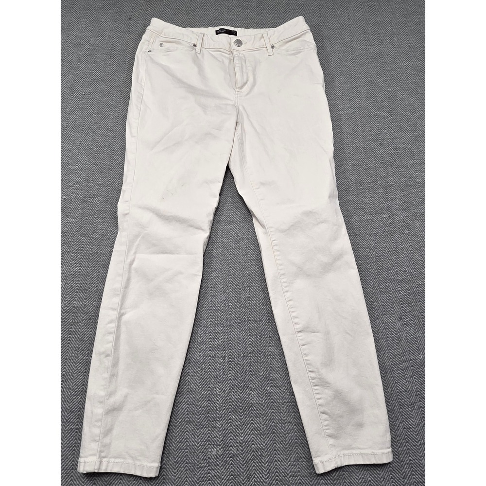 Simply Vera Vera Wang Womens Skinny Jeans Off White Cream‎ Denim Pants Size 14